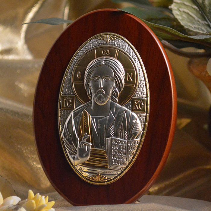 Italian Silver Greek Orthodox Christ Icon (2 Styles)