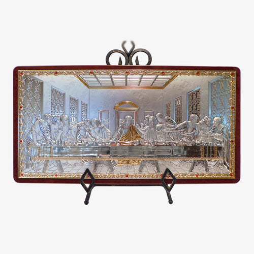 Silver/Mahogany Last Supper Icon