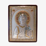 Silver/Mahogany Panthocrator Christ Icon