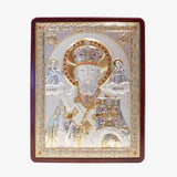 Silver/Mahogany St Nicholas Icon