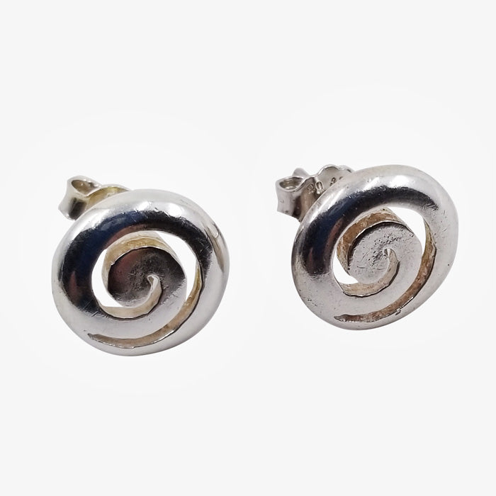 Sterling Silver Greek Key Posted Earrings